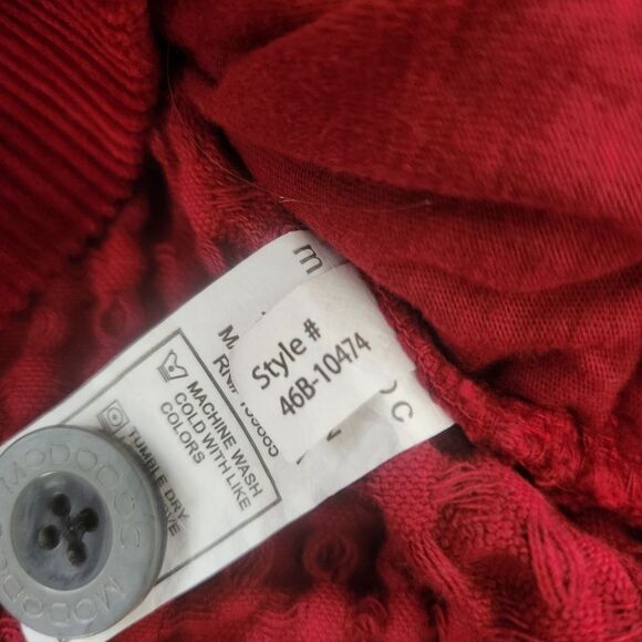 Mododoc Red Waffle Knit Cropped Boxy 100% Cotton Jacket Size Small - Picture 7 of 12